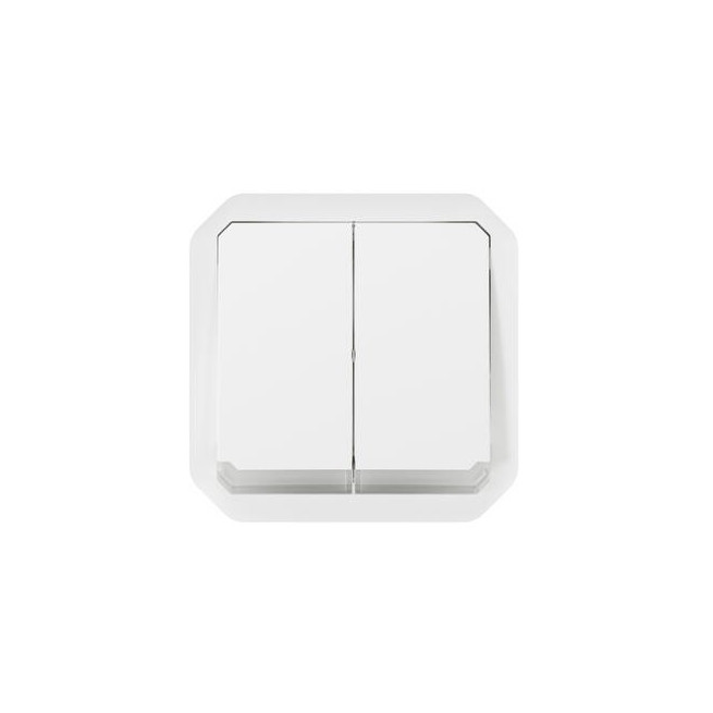 Double interrupteur lumineux Blanc Plexo