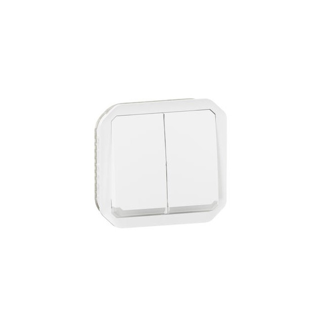 Double interrupteur lumineux Blanc Plexo
