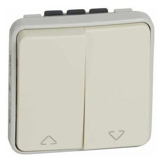 Double interrupteur ou va-et-vient étanche pour volets roulants Plexo composable IP55 10A 250V - blanc