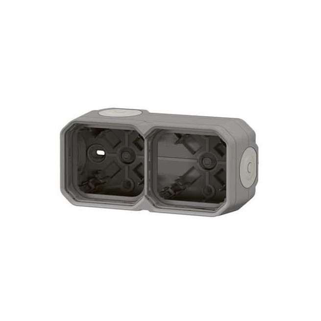 Boîtier saillie 2 postes Gris Plexo