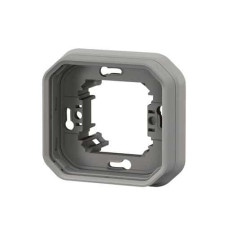 Support plaque encastré 1 poste Gris Plexo
