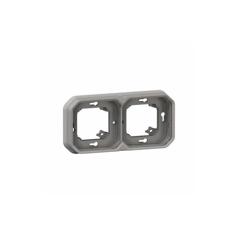 Support plaque 2 postes Gris Plexo