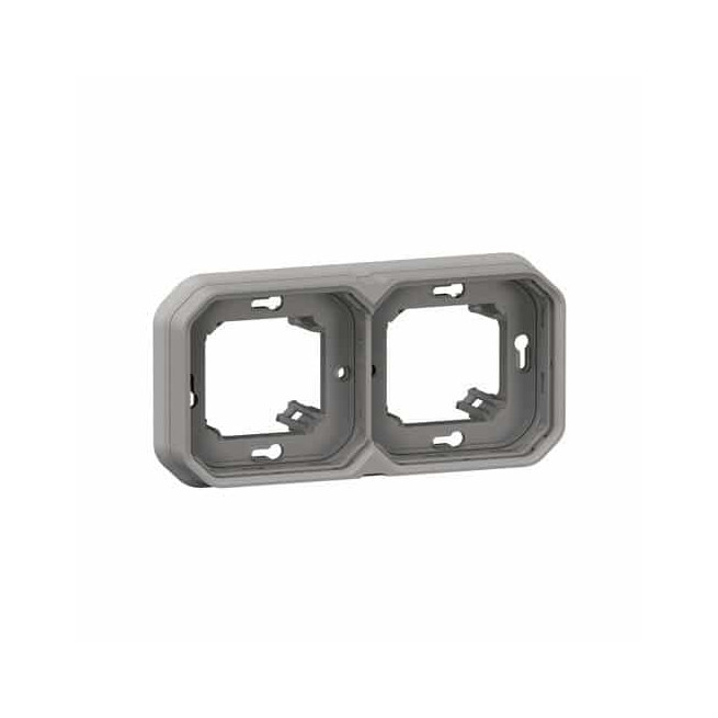 Support plaque 2 postes Gris Plexo