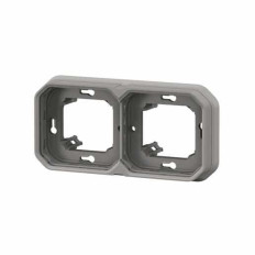 Support plaque 2 postes Gris Plexo