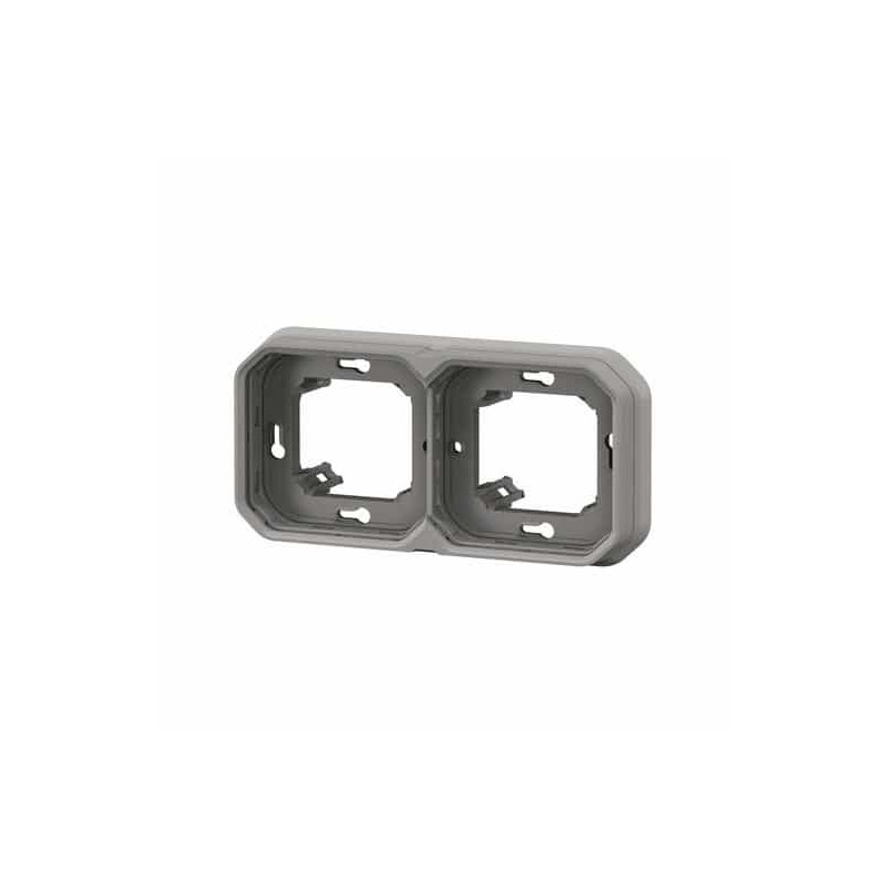 Support plaque 2 postes Gris Plexo
