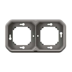 Support plaque 2 postes Gris Plexo