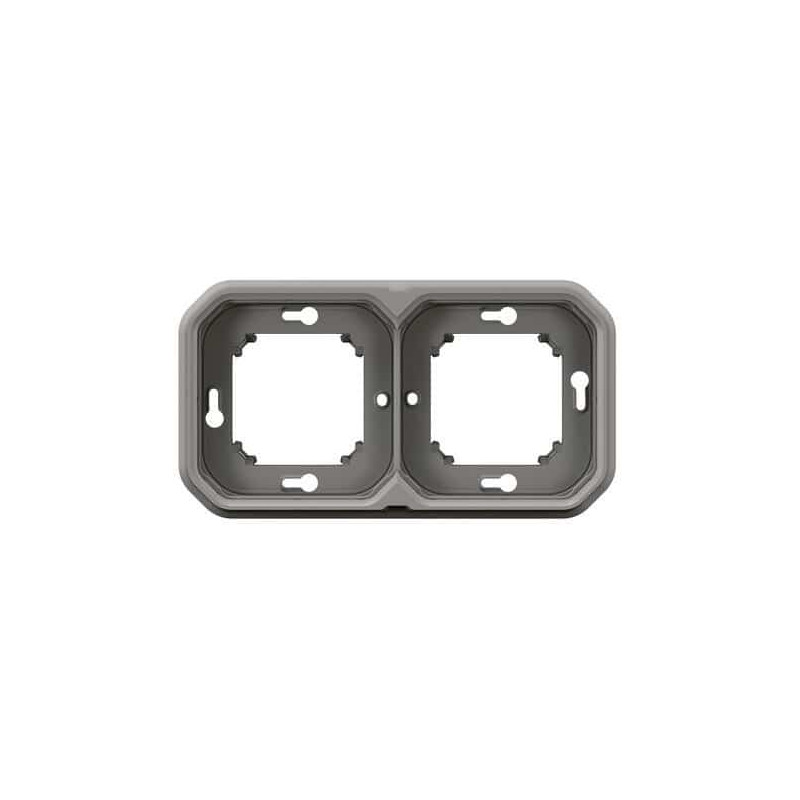 Support plaque 2 postes Gris Plexo