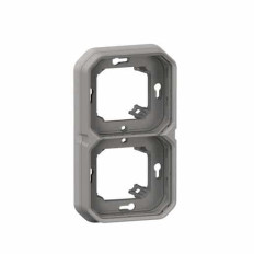 Support plaque 2 postes Gris Plexo