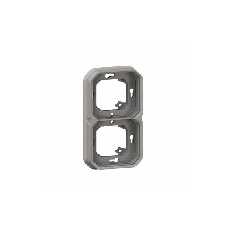 Support plaque 2 postes Gris Plexo