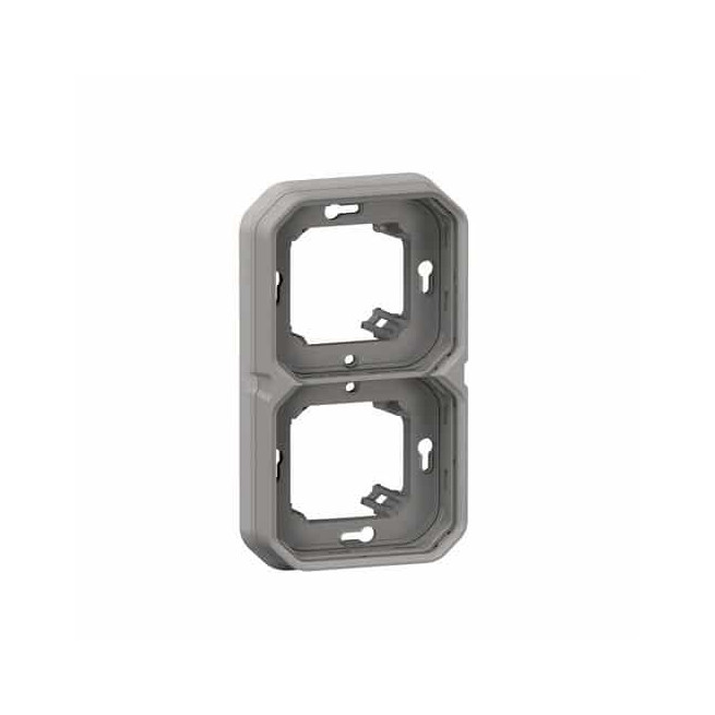 Support plaque 2 postes Gris Plexo