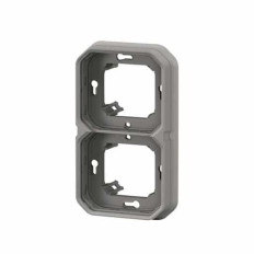 Support plaque 2 postes Gris Plexo