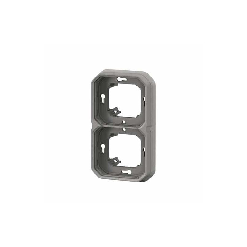 Support plaque 2 postes Gris Plexo