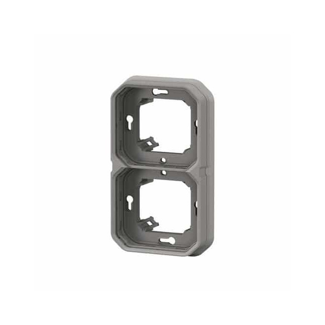 Support plaque 2 postes Gris Plexo