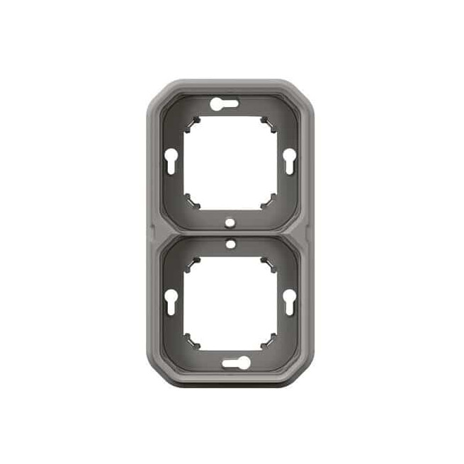 Support plaque 2 postes Gris Plexo