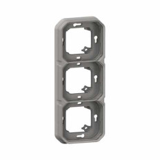 Support plaque 3 postes Gris Plexo