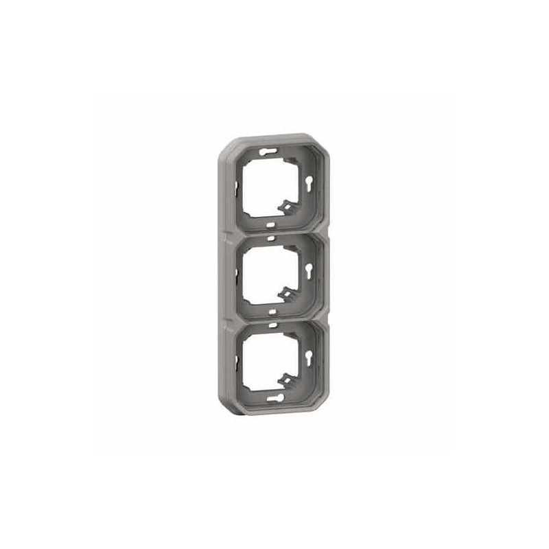 Support plaque 3 postes Gris Plexo