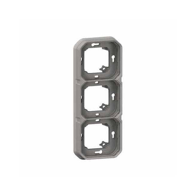 Support plaque 3 postes Gris Plexo