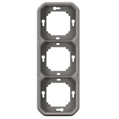 Support plaque 3 postes Gris Plexo