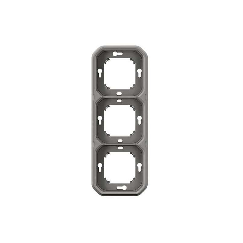 Support plaque 3 postes Gris Plexo