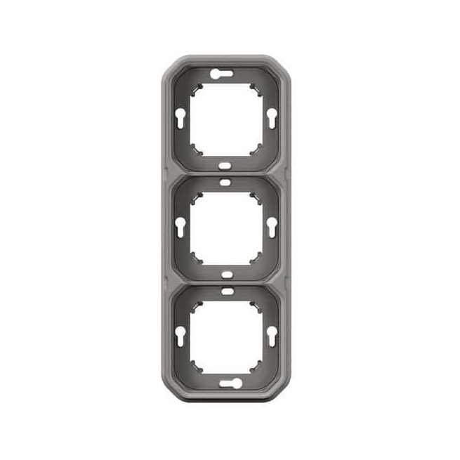 Support plaque 3 postes Gris Plexo