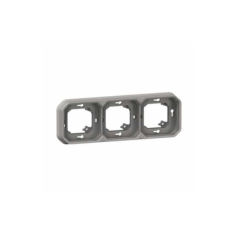 Support plaque 3 postes Gris Plexo