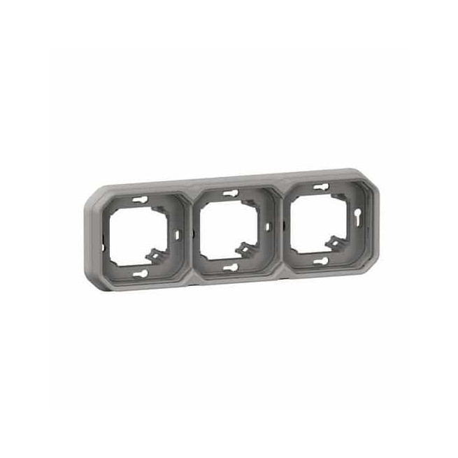 Support plaque 3 postes Gris Plexo