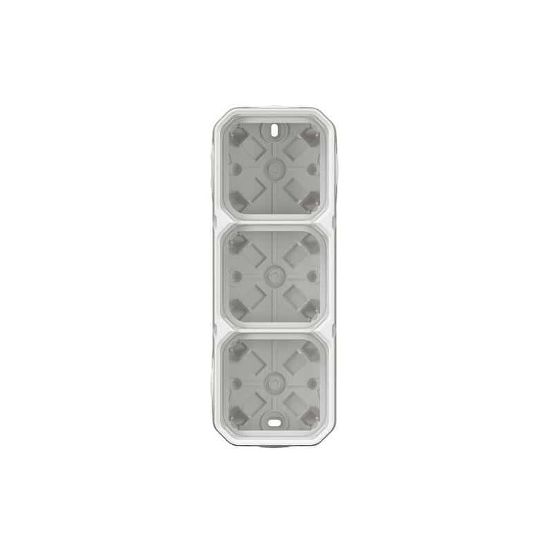 Boîtier saillie 3 postes Blanc Plexo