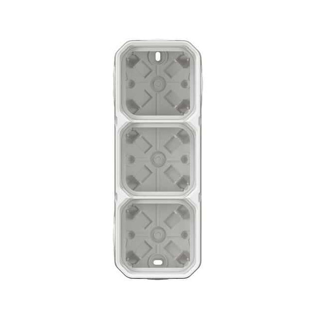 Boîtier saillie 3 postes Blanc Plexo