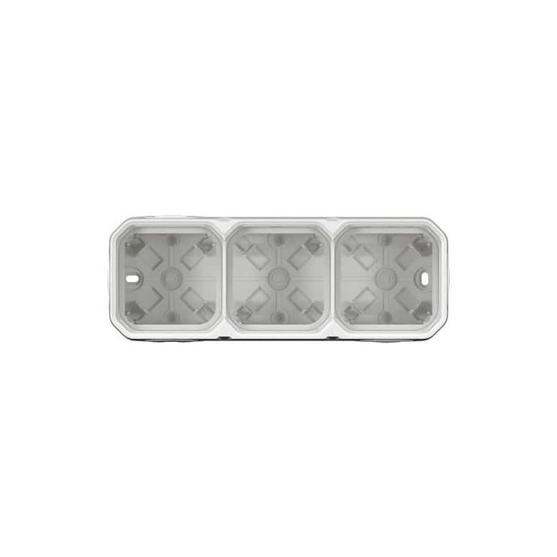Boîtier saillie 3 postes Blanc Plexo