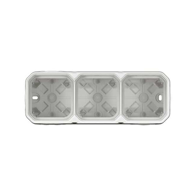 Boîtier saillie 3 postes Blanc Plexo