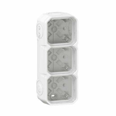 Boîtier saillie 3 postes Blanc Plexo