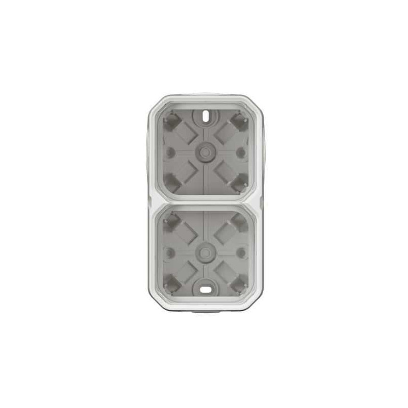 Boîtier saillie 2 postes Blanc Plexo