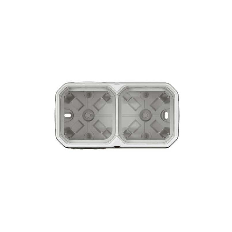 Boîtier saillie 2 postes Blanc Plexo