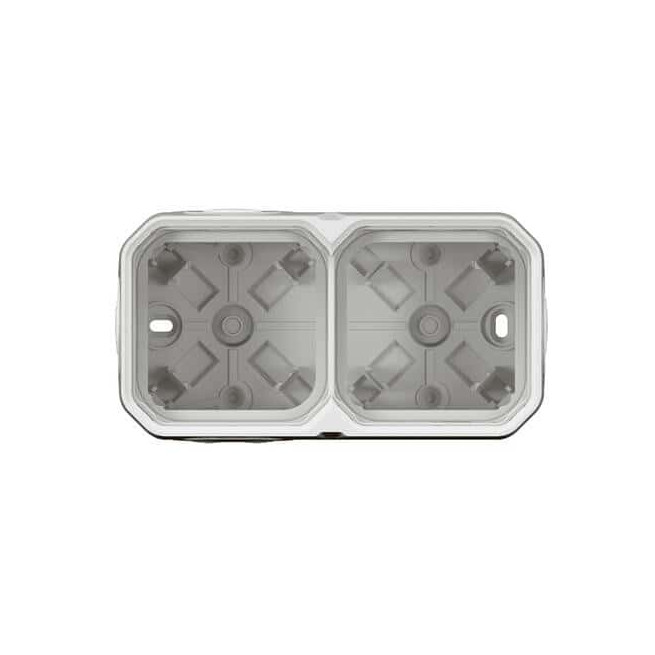 Boîtier saillie 2 postes Blanc Plexo
