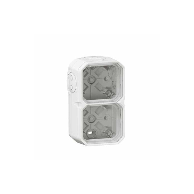 Boîtier saillie 2 postes Blanc Plexo
