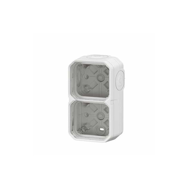 Boîtier saillie 2 postes Blanc Plexo