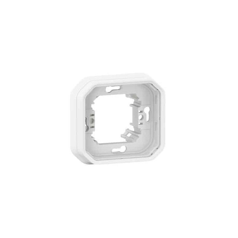 Support plaque 1 poste Blanc Plexo