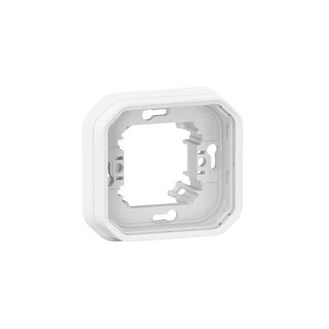 Support plaque 1 poste Blanc Plexo