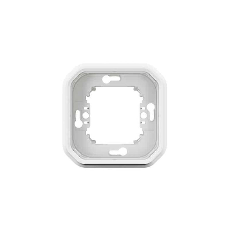 Support plaque 1 poste Blanc Plexo