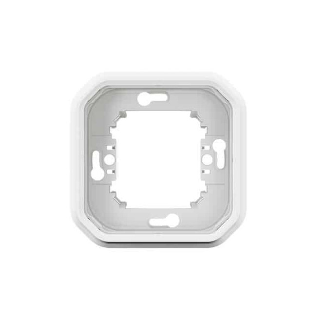Support plaque 1 poste Blanc Plexo