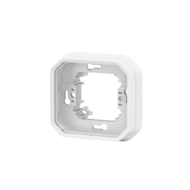 Support plaque 1 poste Blanc Plexo
