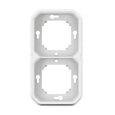 Support plaque 2 postes Blanc Plexo
