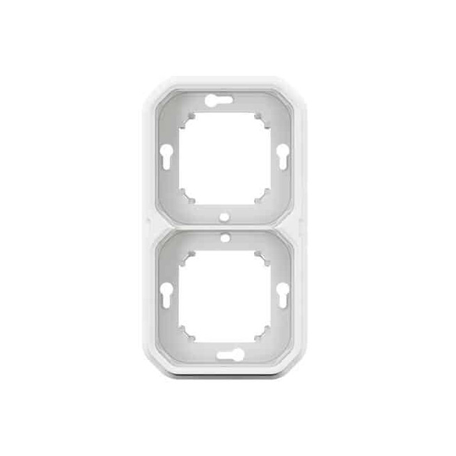 Support plaque 2 postes Blanc Plexo
