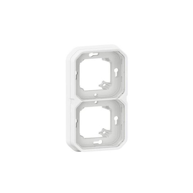 Support plaque 2 postes Blanc Plexo