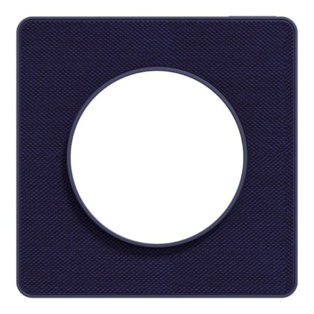 Odace Touch plaque 1 poste Kvadrat roi avec liseré bleu cobalt