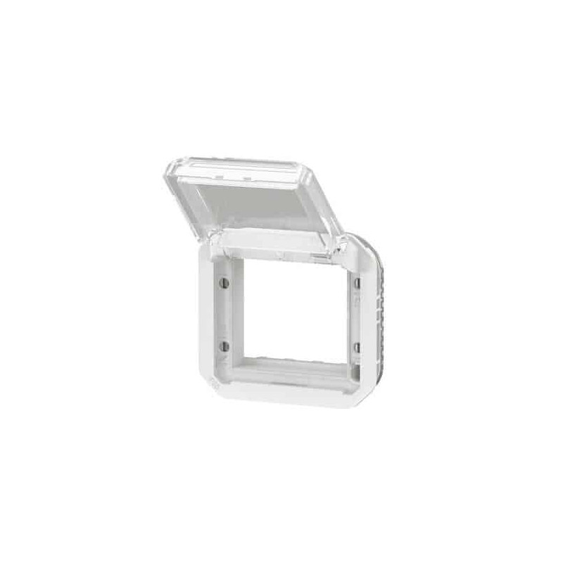 Adaptateur Mosaic volet transparent Blanc Plexo