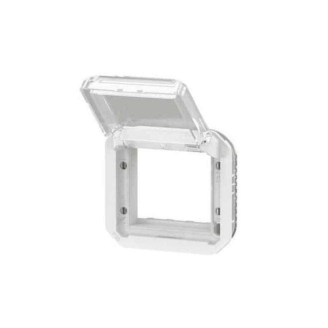 Adaptateur Mosaic volet transparent Blanc Plexo