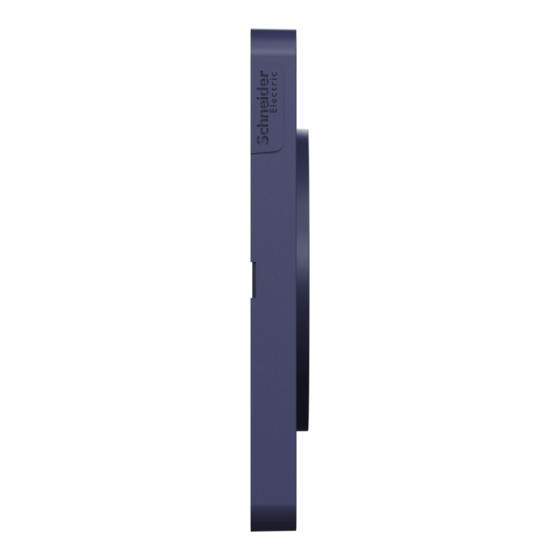 Odace Touch plaque 2 postes horizontaux ver 71mm Kvadrat roi avec liseré bleu cobalt