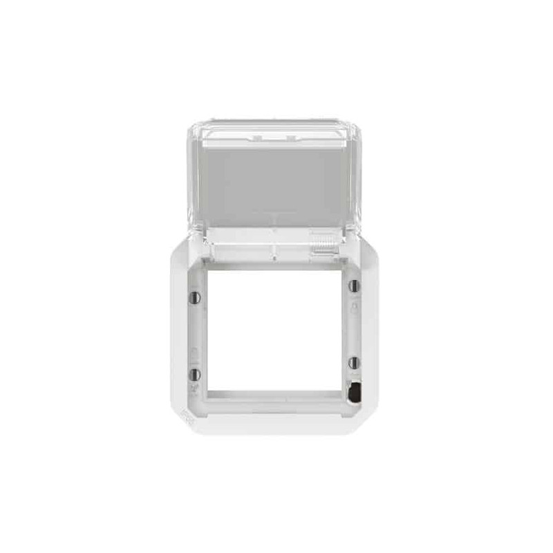 Adaptateur Mosaic volet transparent Blanc Plexo