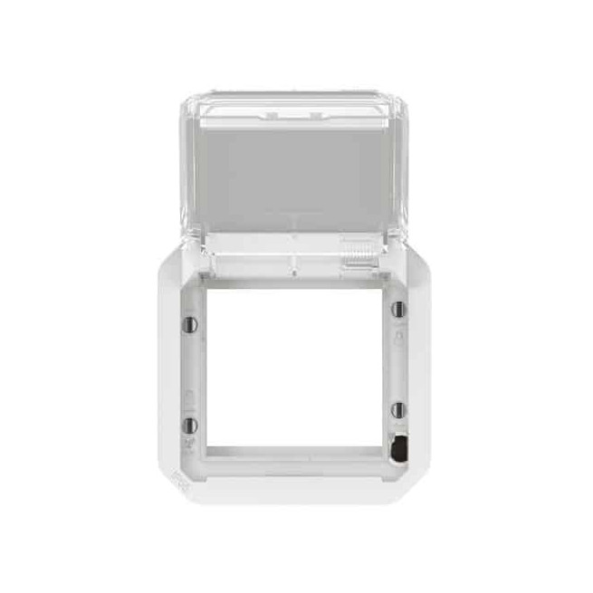 Adaptateur Mosaic volet transparent Blanc Plexo